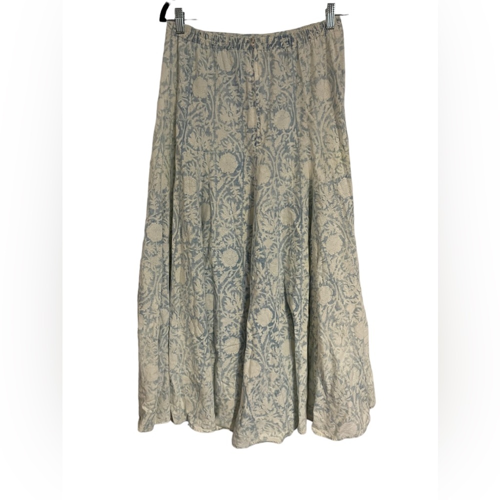 Double D Ranch Womens Medium Floral Elastic Waist Maxi Skirt